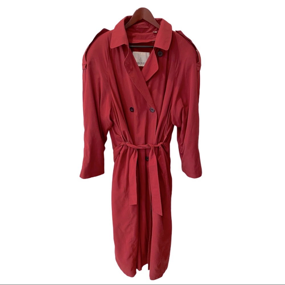 Vintage London Fog Red Trench Coat With Lining 16 All Seasons Belted